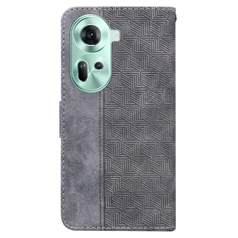 Kožený Kryt Na Oppo Reno 11 5g Páskový Tkaný Vzor