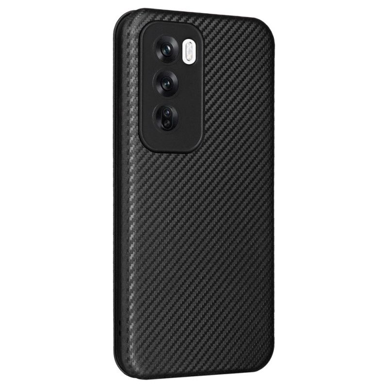 Kožený Kryt Na Oppo Reno 12 5g Uhlíkové Vlákno