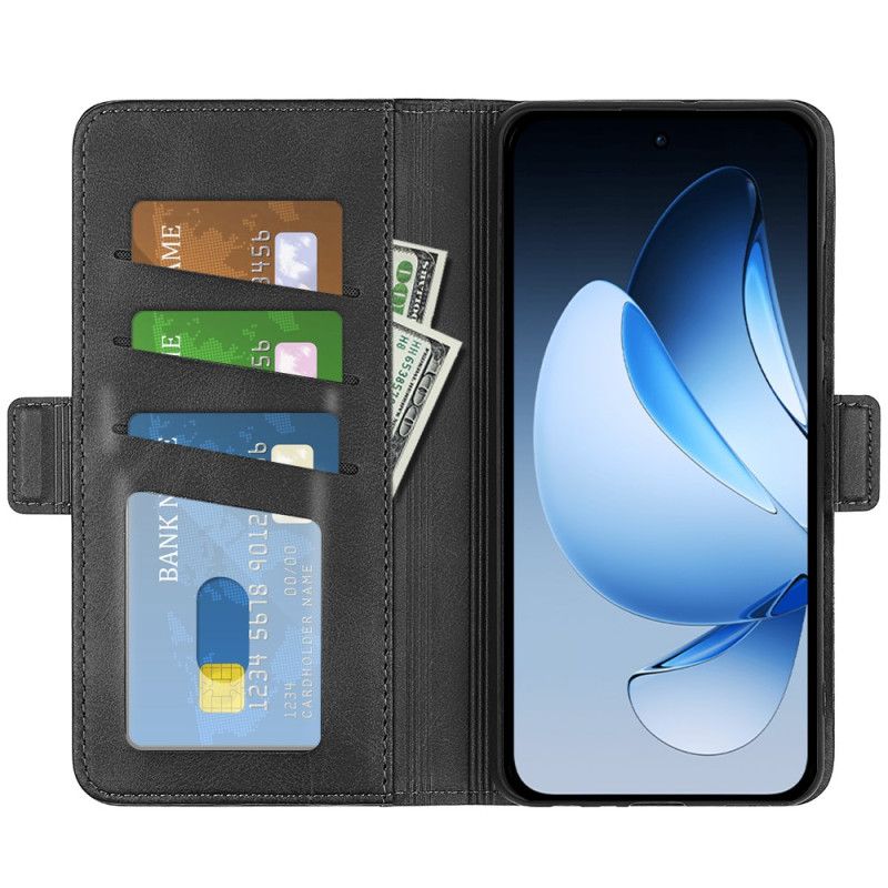 Kožený Kryt Na Oppo Reno 13 Pro 5g Dvojitá Spona