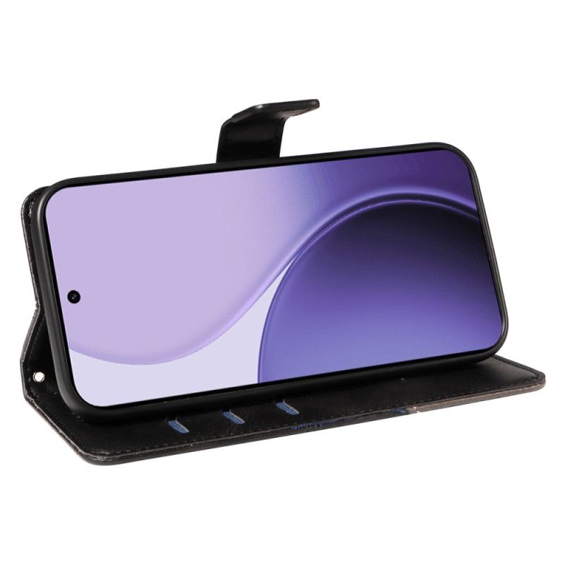 Kožený Kryt Na Oppo Reno 14f 5g Dvoubarevné Linie