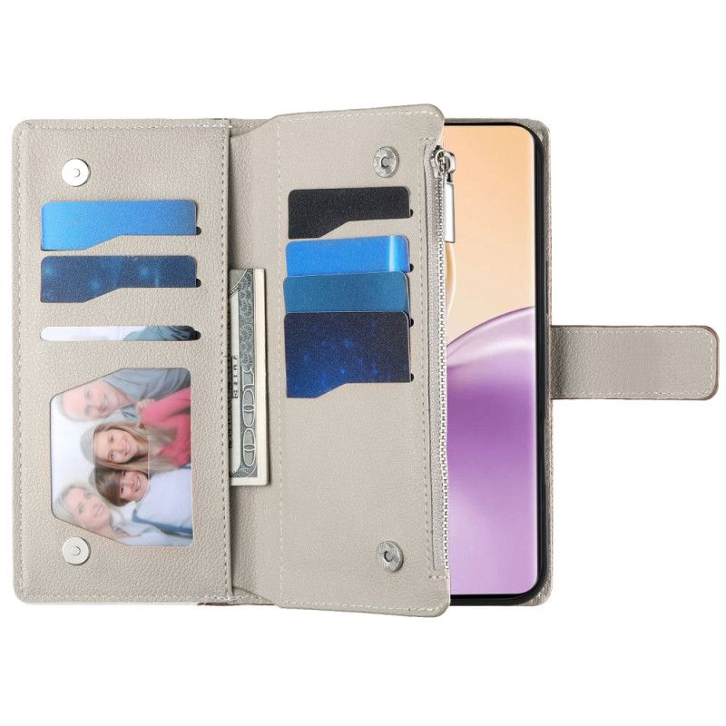 Kožený Kryt Na Realme 14 5g Dvoubarevná S Páskem