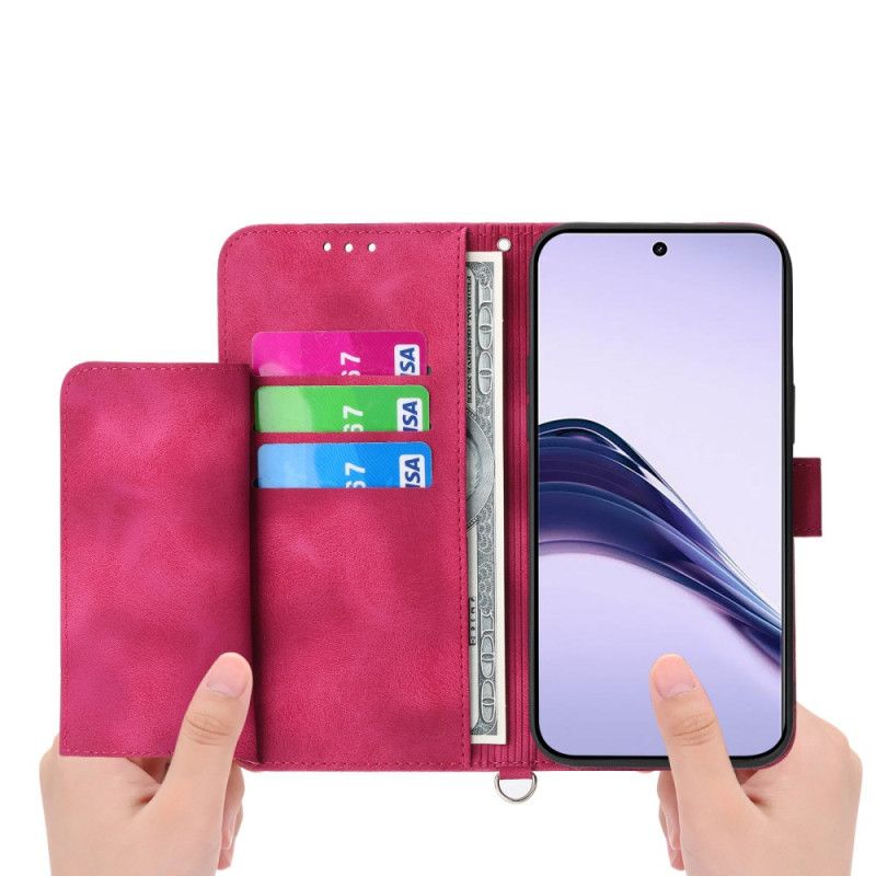 Kožený Kryt Na Realme 14 Pro 5g Květinová Krajka S Páskem