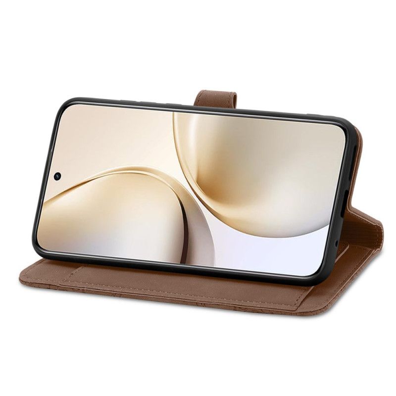 Kožený Kryt Na Realme 14 Pro 5g Semišový Efekt Krajka Pouzdro A Popruh