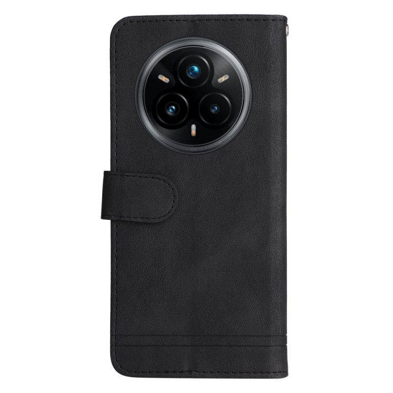 Kožený Kryt Na Realme 14 Pro Plus 5g Vintage Efekt S Nýtem