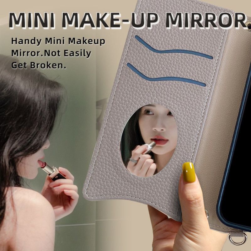 Kožený Kryt Na Realme 14x 5g Dvoubarevná Peněženka S Řetízkem