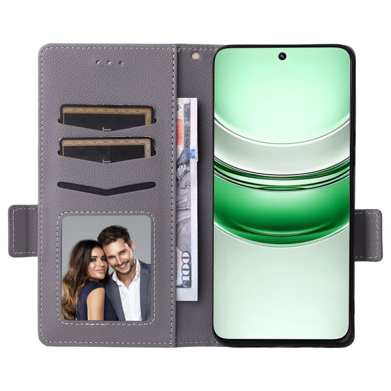 Kožený Kryt Na Realme 14x 5g Textura Liči Se Šňůrkou