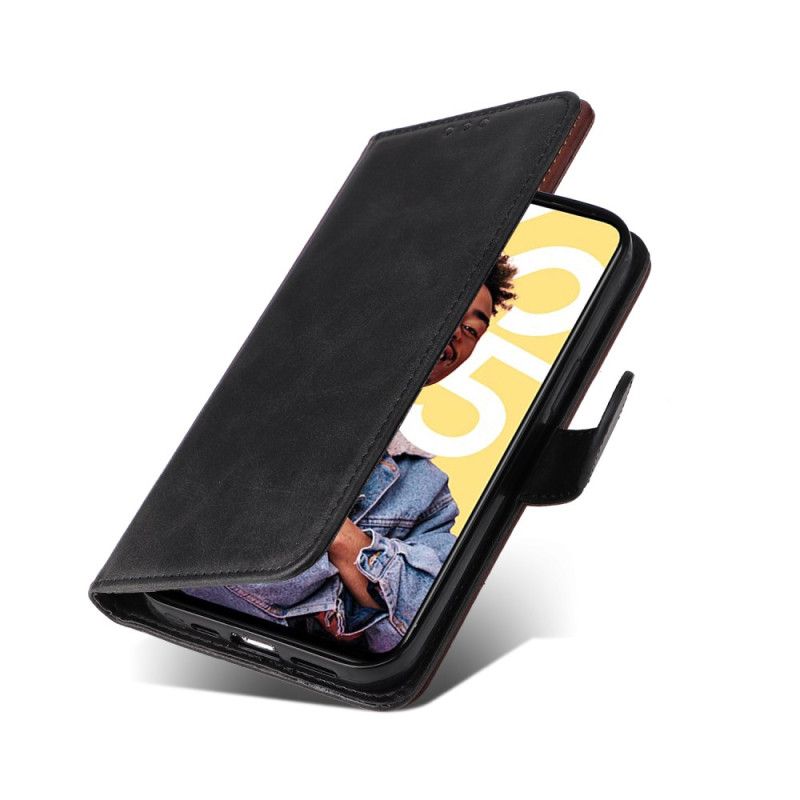 Kožený Kryt Na Realme C55 Řemínek S Koženou Texturou