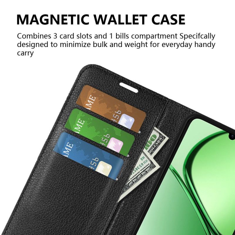 Kožený Kryt Na Realme C61 Klasická Umělá Kůže Liči