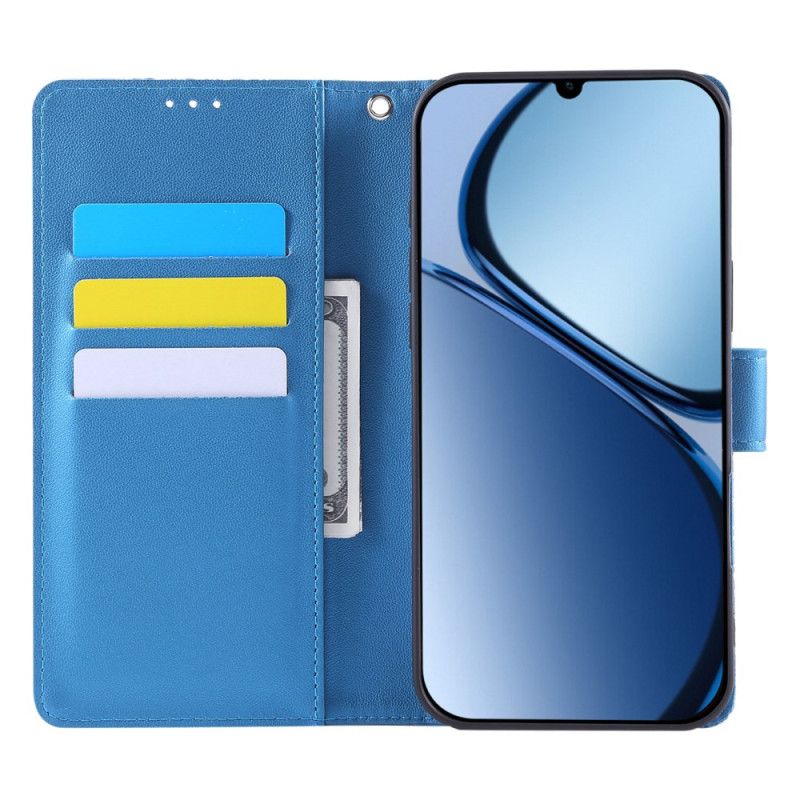 Kožený Kryt Na Realme C63 Květinová Krajka