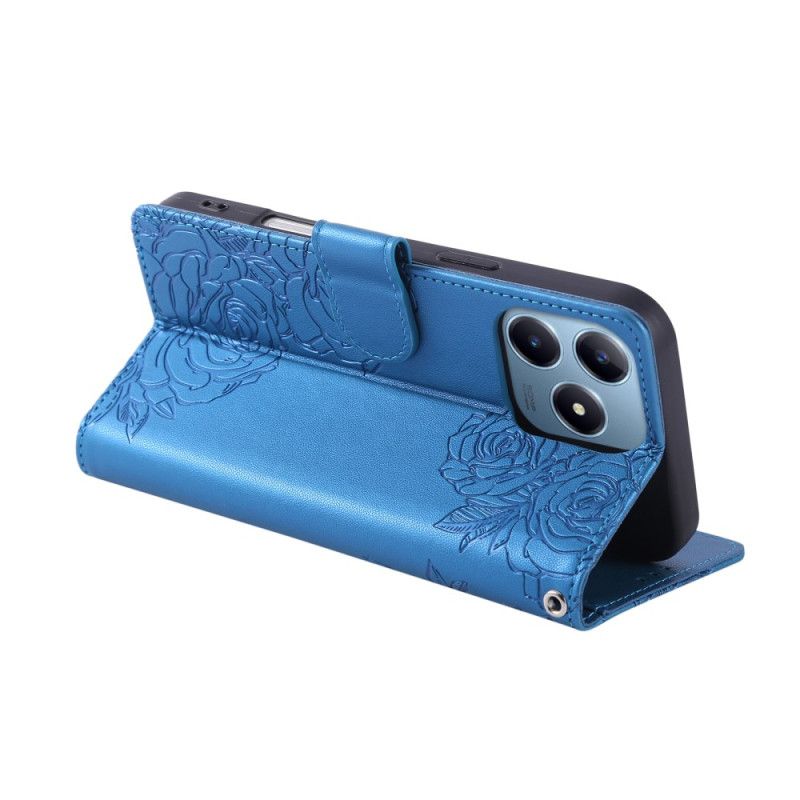 Kožený Kryt Na Realme C63 Květinová Krajka