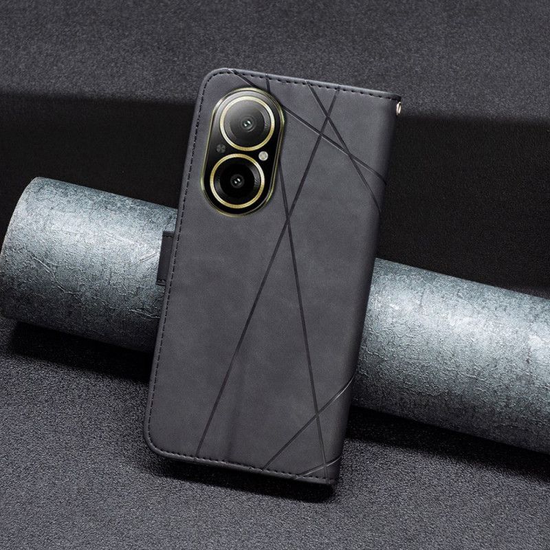 Kožený Kryt Na Realme C67 Geometrický Vzor Binfen Color