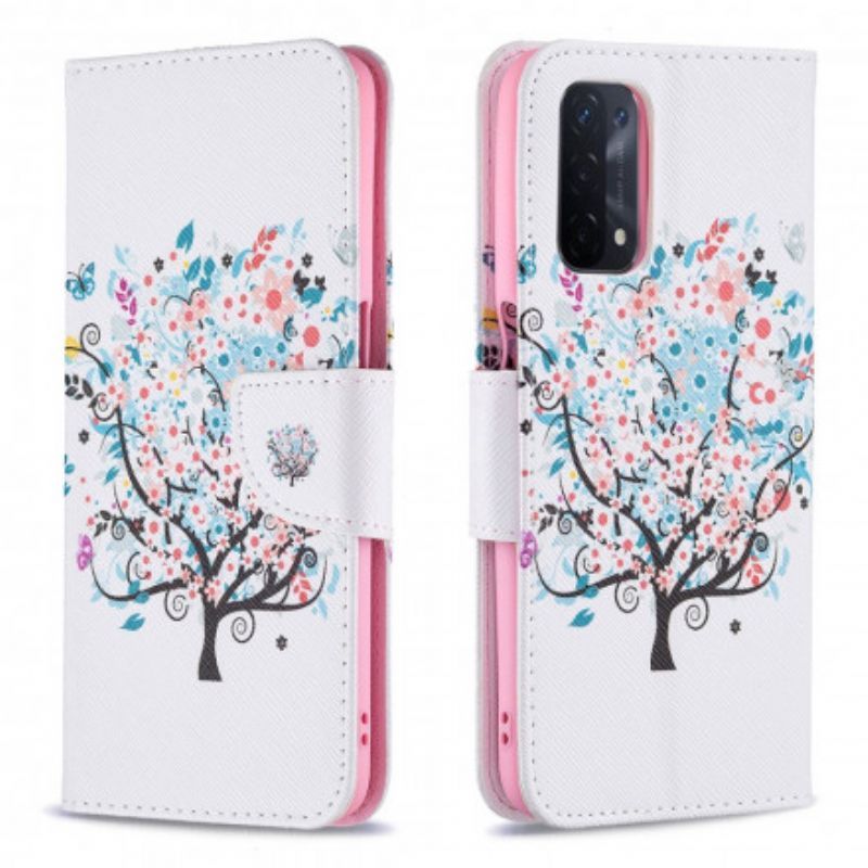 Kožený Kryt Oppo A54 5g / A74 5g Rozkvetlý Strom