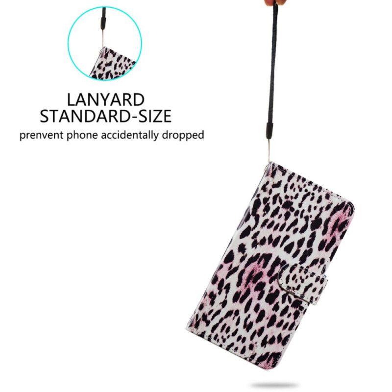 Kožený Kryt Oppo A98 5g Leopardí Vzor S Páskem