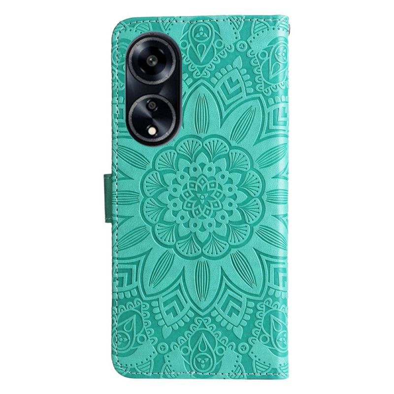 Kožený Kryt Oppo A98 5g Slunečnicový Vzor