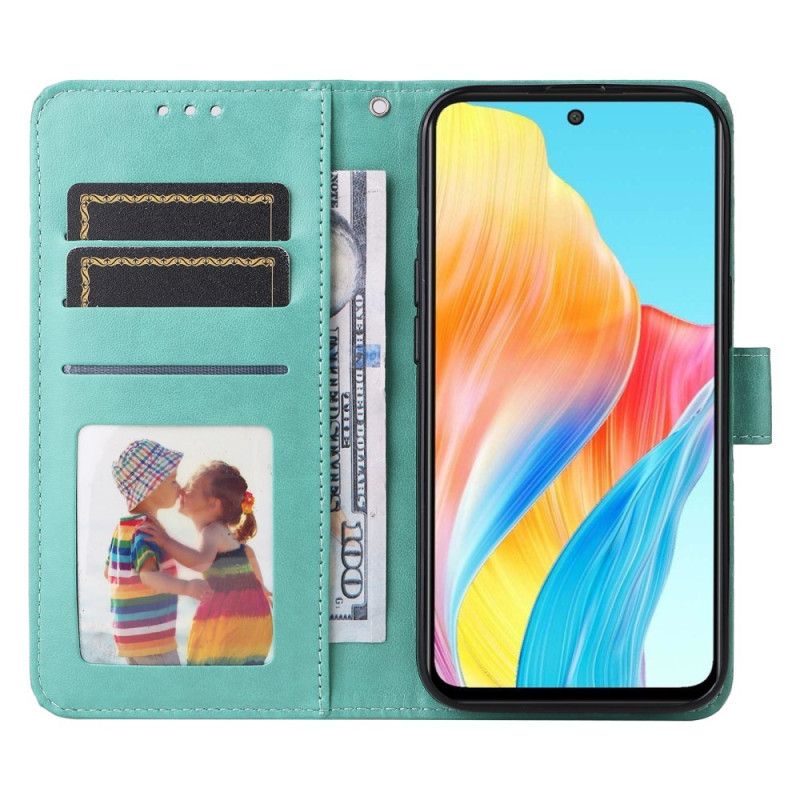 Kožený Kryt Oppo A98 5g Slunečnicový Vzor