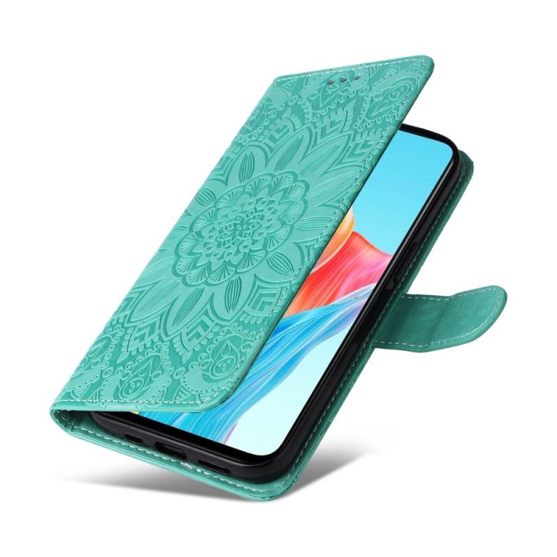 Kožený Kryt Oppo A98 5g Slunečnicový Vzor