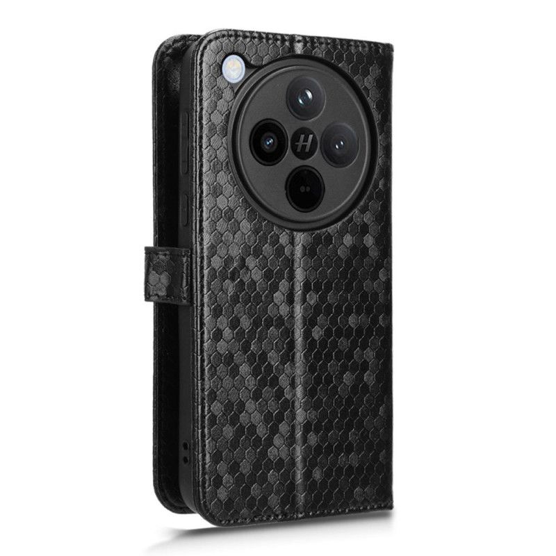 Kožený Kryt Oppo Find X8 Lesklý Pásek S Puntíky