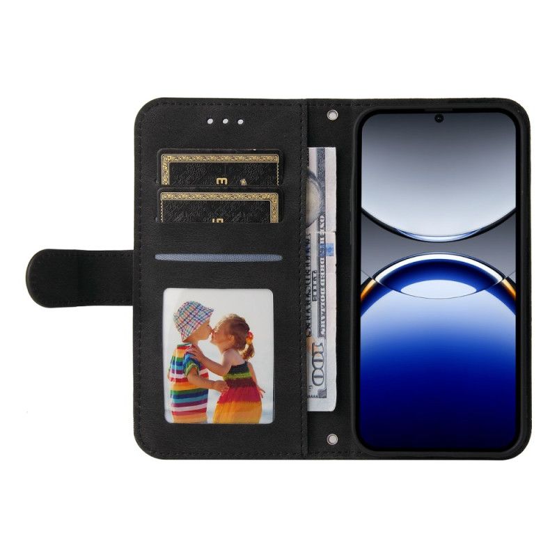 Kožený Kryt Oppo Find X8 Pro Klasický Vintage Řemínek