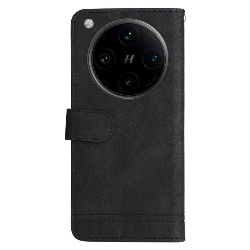 Kožený Kryt Oppo Find X8 Pro Klasický Vintage Řemínek