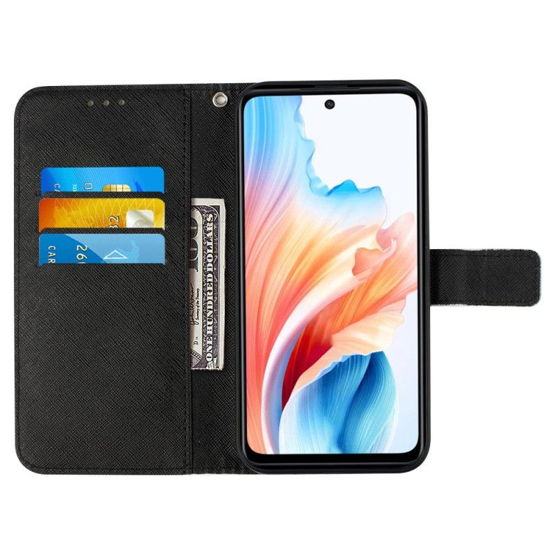 Kožený Kryt Oppo Reno 11 5g Květovaná Lebka