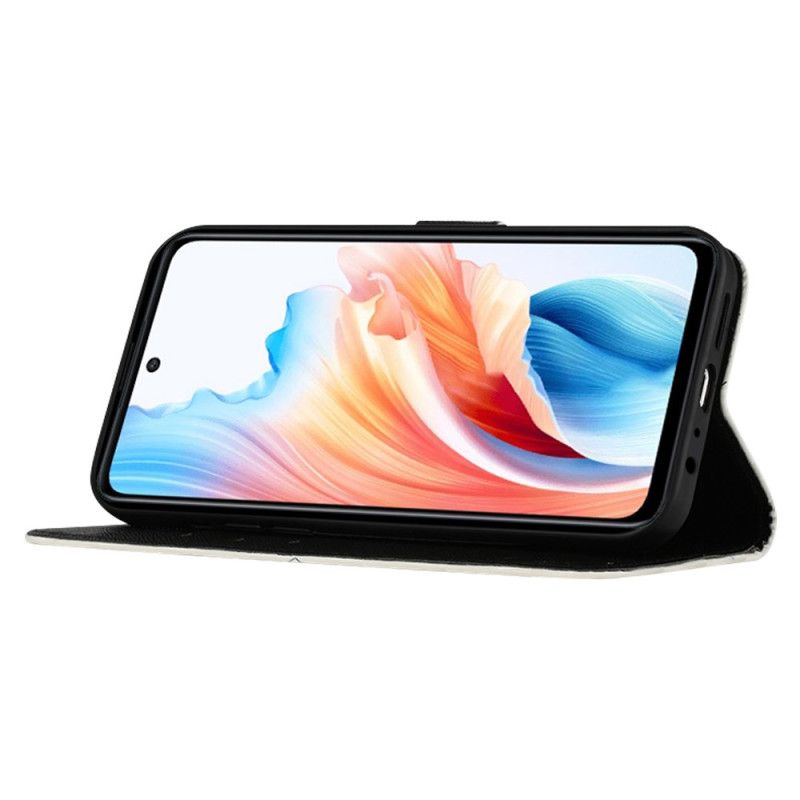 Kožený Kryt Oppo Reno 11 5g Květovaná Lebka
