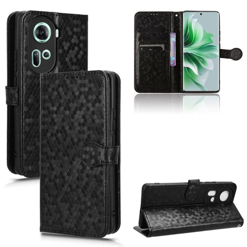 Kožený Kryt Oppo Reno 11 5g Lesklé Tečky S Páskem