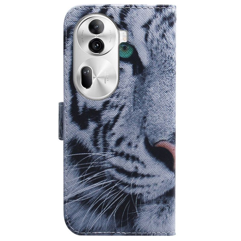 Kožený Kryt Oppo Reno 11 Pro 5g Bílý Tygr