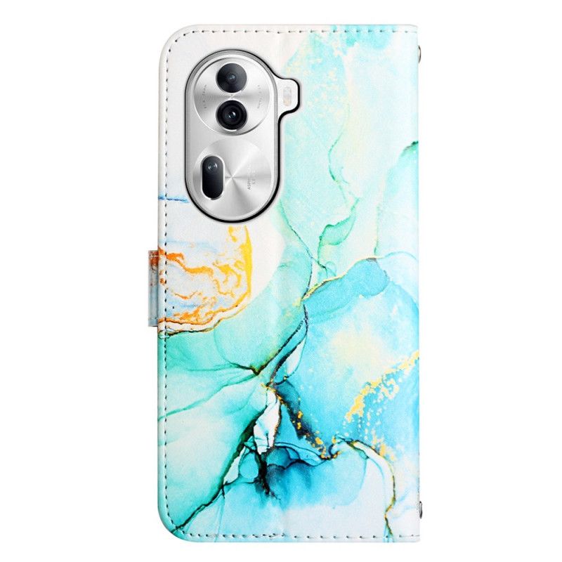 Kožený Kryt Oppo Reno 11 Pro 5g Mramorový Vzor S Páskem