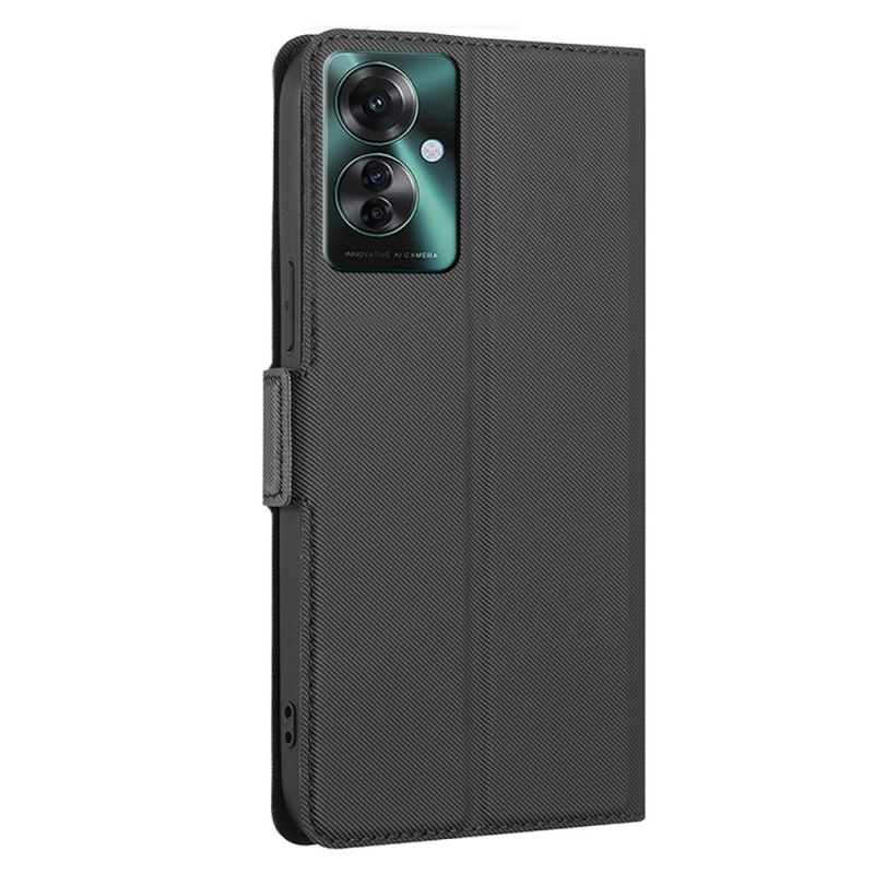 Kožený Kryt Oppo Reno 11f 5g Dvoubarevná Keprová Textura