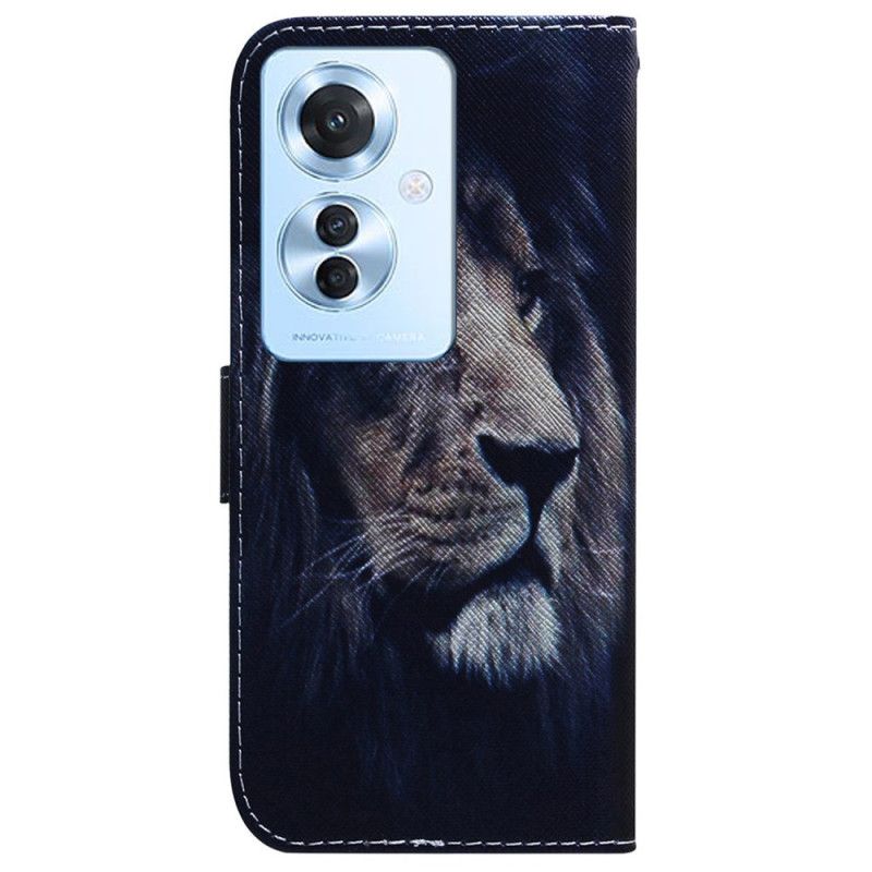 Kožený Kryt Oppo Reno 11f 5g Snící Lev