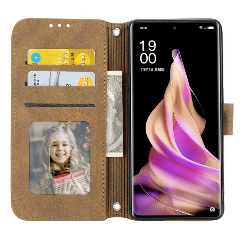 Kožený Kryt Oppo Reno 13 5g Dvojitý Vlys S Popruhem