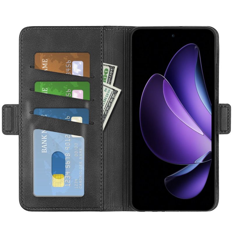 Kožený Kryt Oppo Reno 13f 4g / 5g / 13 Fs 5g Dvojitá Spona