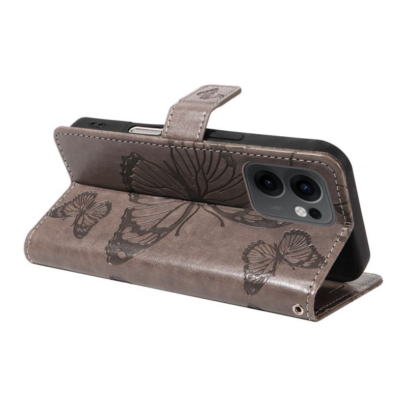 Kožený Kryt Oppo Reno 13f 4g / 5g / 13 Fs 5g Obří Motýli