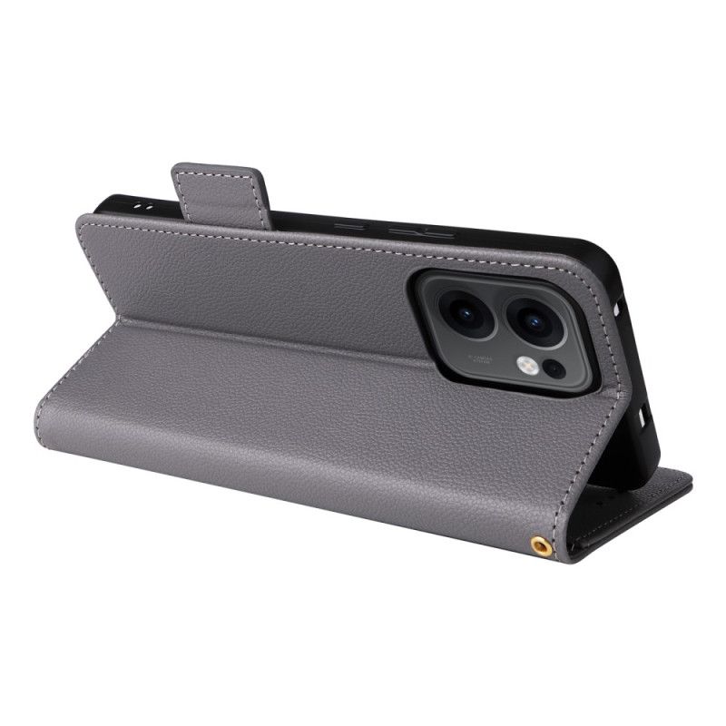 Kožený Kryt Oppo Reno 13f 4g / 5g / 13 Fs 5g Šňůrka Z Umělé Kůže Liči