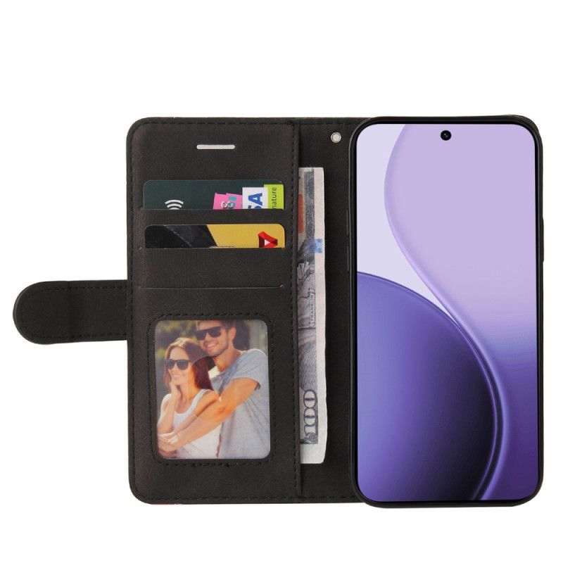 Kožený Kryt Oppo Reno 14 5g Dvoubarevná Vlnovka