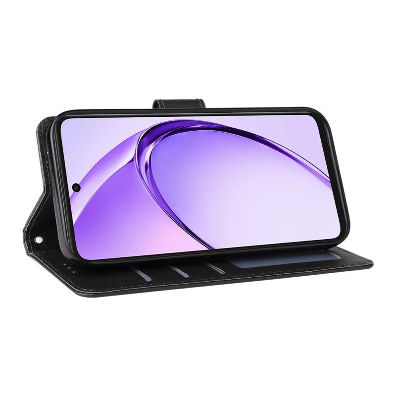 Kožený Kryt Oppo Reno 14 5g Efekt Obyčejné Kůže S Řemínkem