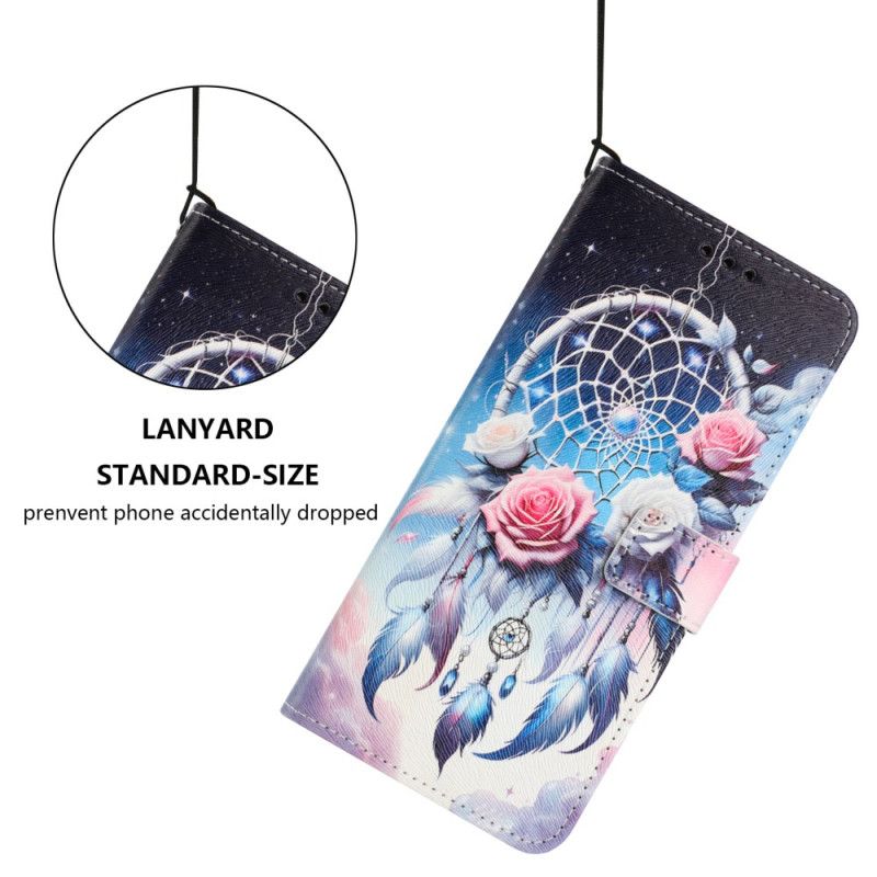 Kožený Kryt Oppo Reno 14f 5g Květinový Lapač Snů