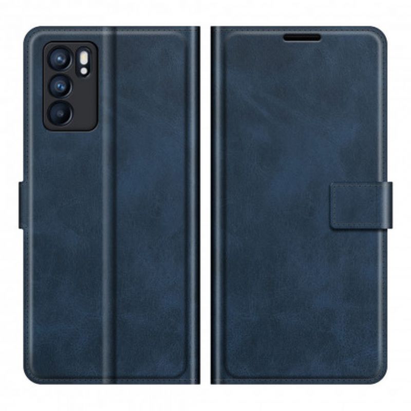 Kožený Kryt Oppo Reno 6 5g Extrémně Tenký Kožený Efekt