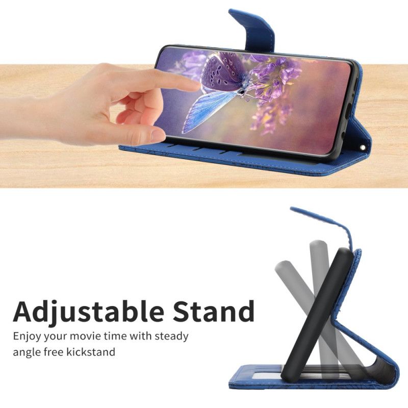 Kožený Kryt Realme 12 Plus 5g Potisk Motýlů S Páskem
