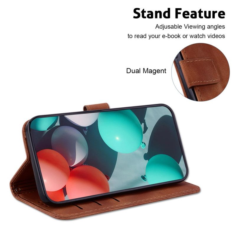 Kožený Kryt Realme 12 Pro / 12 Pro Plus Design 7 S Popruhem
