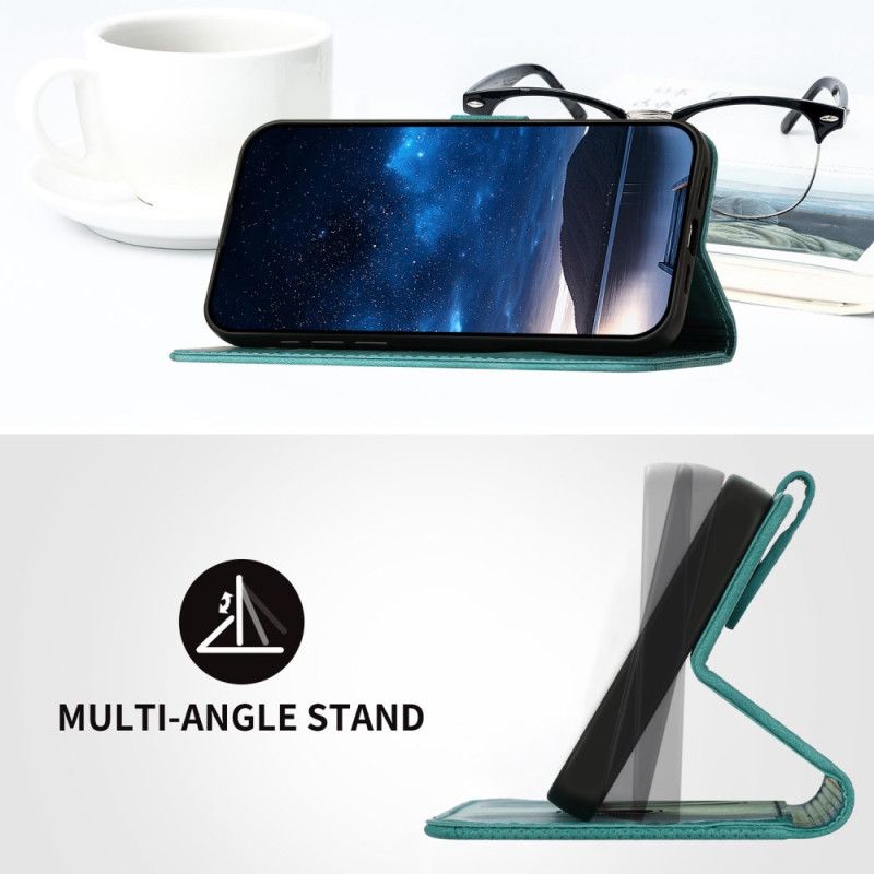 Kožený Kryt Realme 14 5g Popruh S Motýlím Vzorem