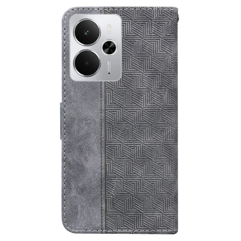 Kožený Kryt Realme 14 5g Tkaný Vzor
