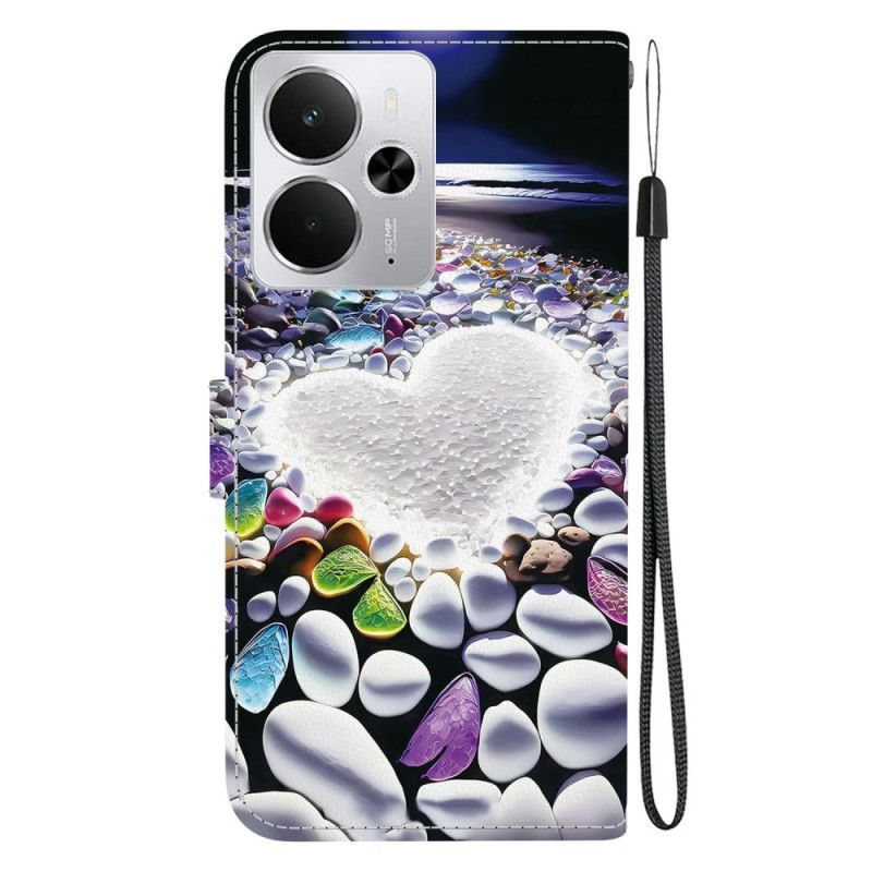 Kožený Kryt Realme 14 5g Vzor Srdce