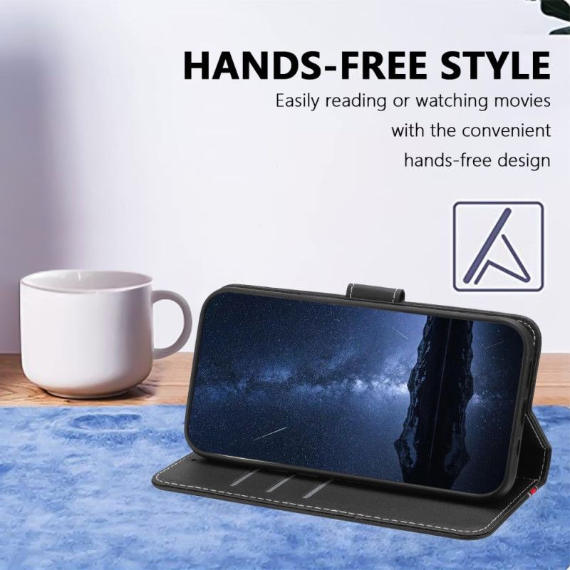 Kožený Kryt Realme 14 Pro 5g Dvoubarevný Lem