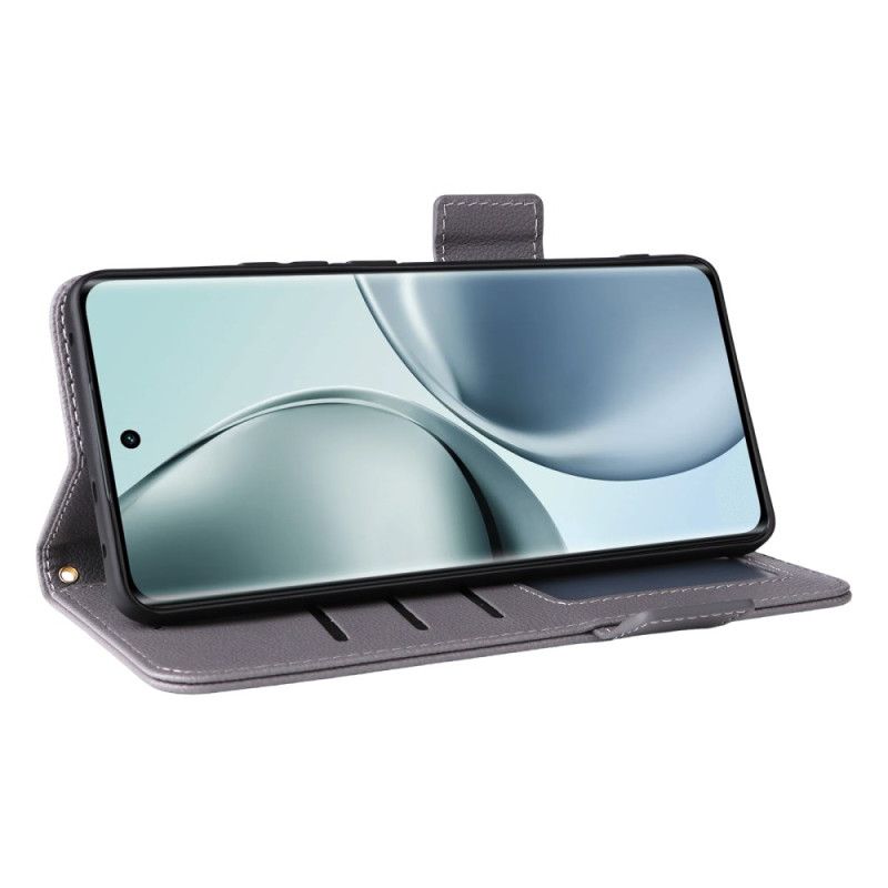 Kožený Kryt Realme 14 Pro 5g Liči Umělá Kůže S Páskem