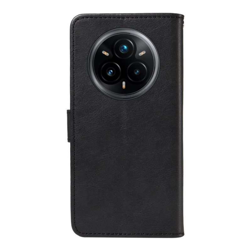 Kožený Kryt Realme 14 Pro Plus 5g Řemínek Z Obyčejné Umělé Kůže