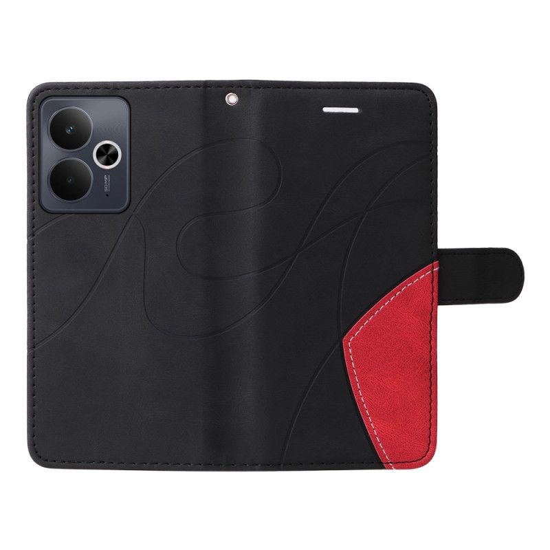 Kožený Kryt Realme 14t 5g Dvoubarevné Zvlnění