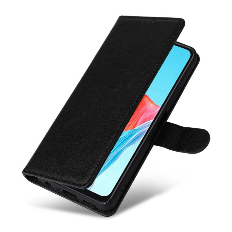 Kožený Kryt Realme 14x 5g Jednobarevná Umělá Kůže