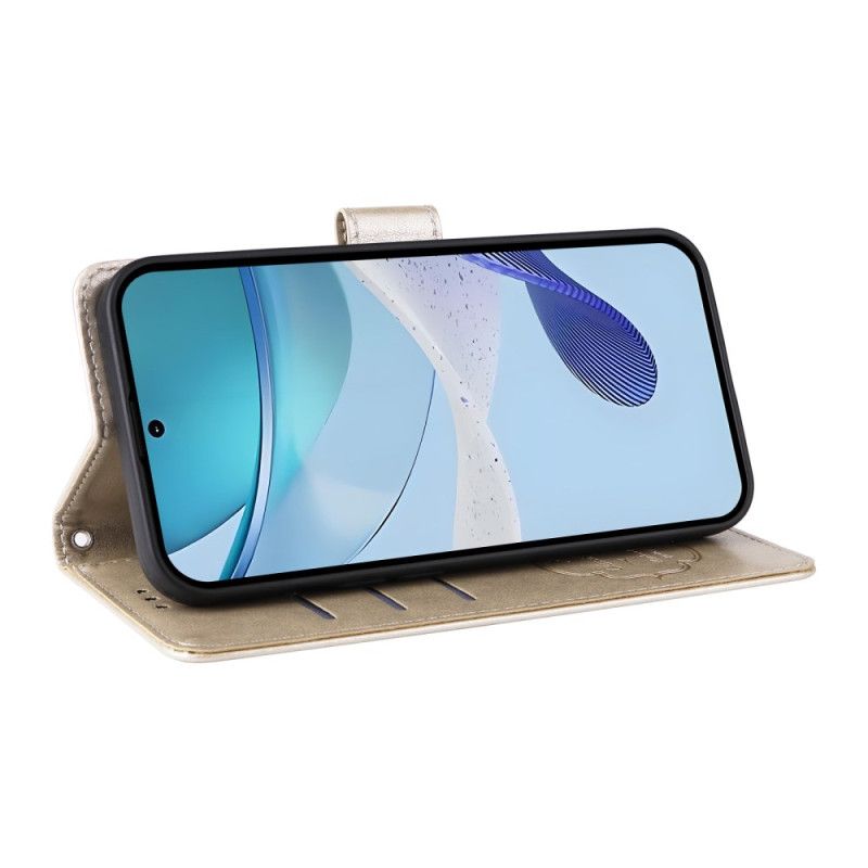 Kožený Kryt Realme 14x 5g Motýli A Květiny