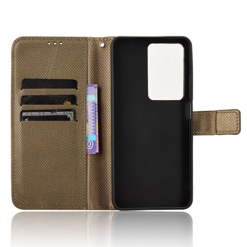 Kožený Kryt Realme 14x 5g Prošívání Ramínka